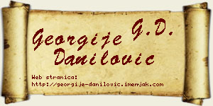 Georgije Danilović vizit kartica